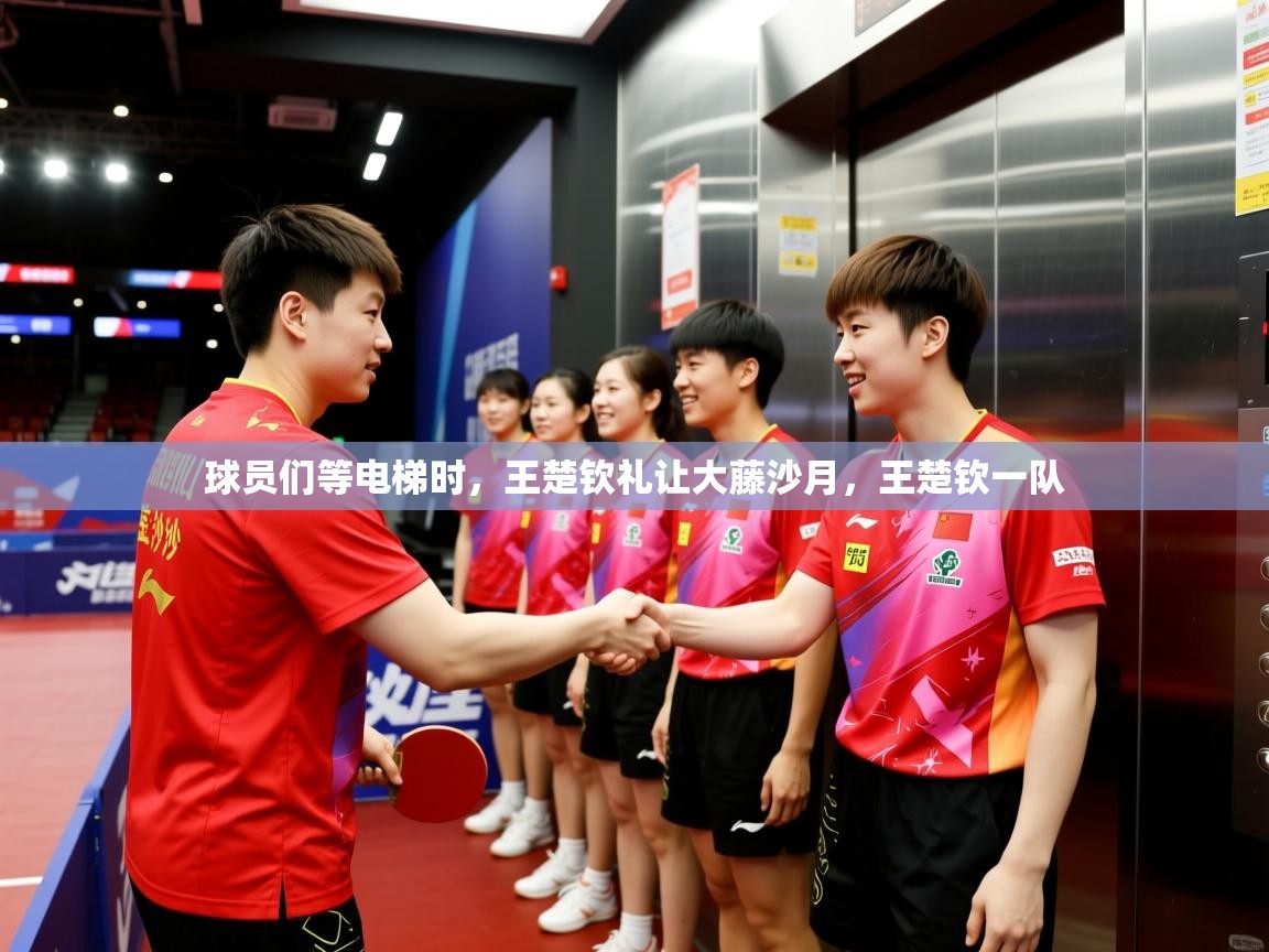 2025火狐体育视频球员们等电梯时,王楚钦礼让大藤沙月,王楚钦一队 第1张